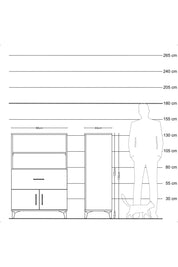 Hyperion Dolap 2 Raflı Tek Çekmeceli 2 Kapaklı 88x44x134 Çam-Çam