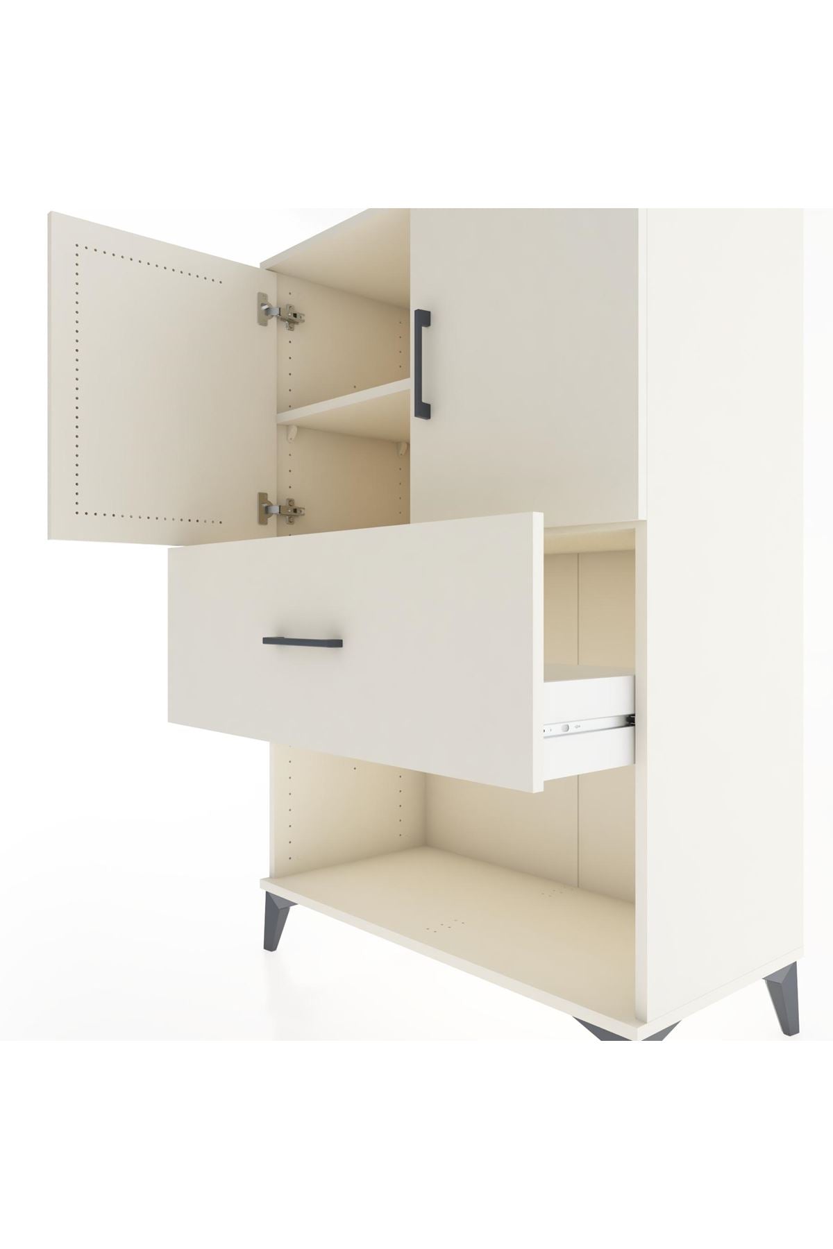 Hyperion Dolap 2 Raflı Tek Çekmeceli 2 Kapaklı 88x44x134 Aytaşı-Aytaşı