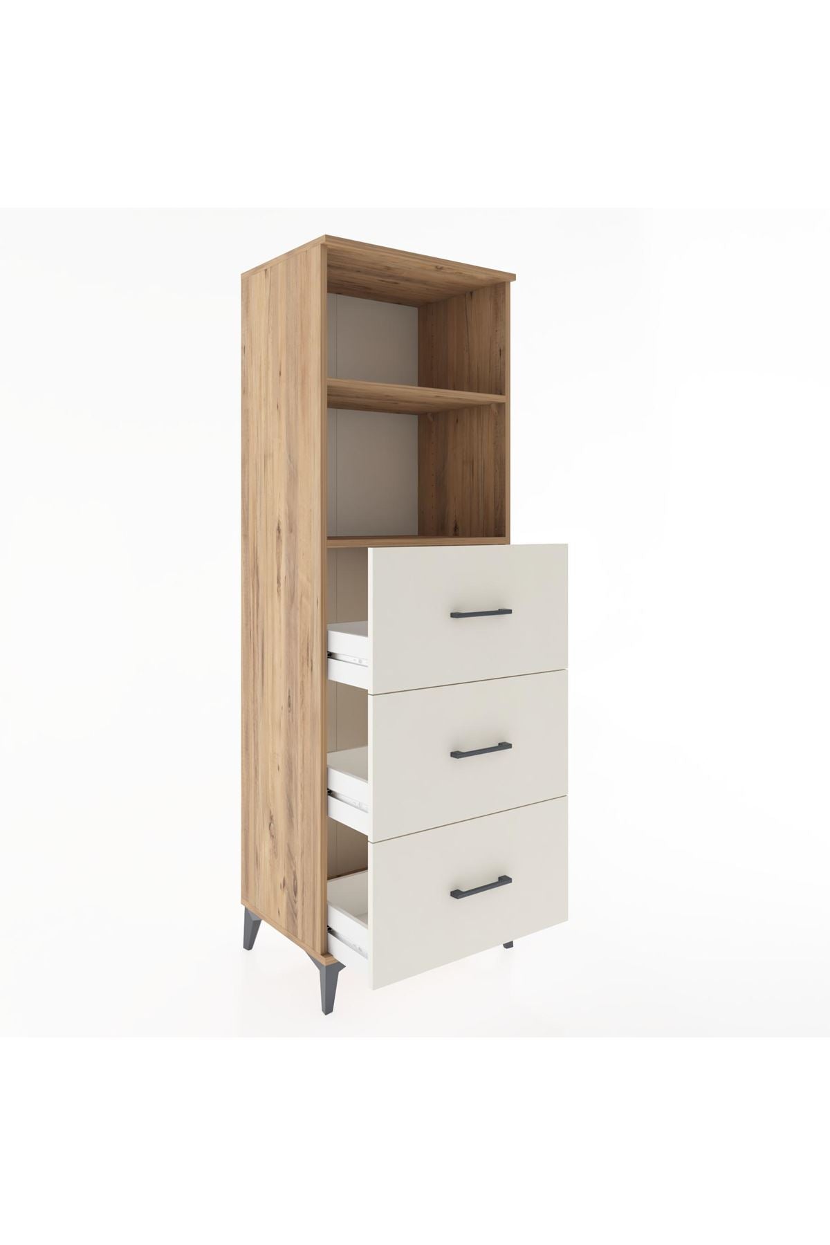 Hyperion Dolap 2 Raflı 3 Çekmeceli 60x44x182 Çam-Aytaşı