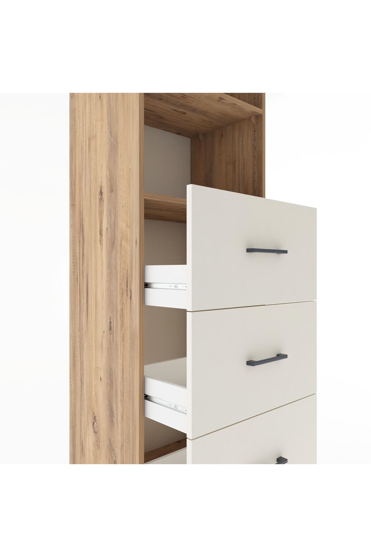 Hyperion Dolap 2 Raflı 3 Çekmeceli 60x44x182 Çam-Aytaşı