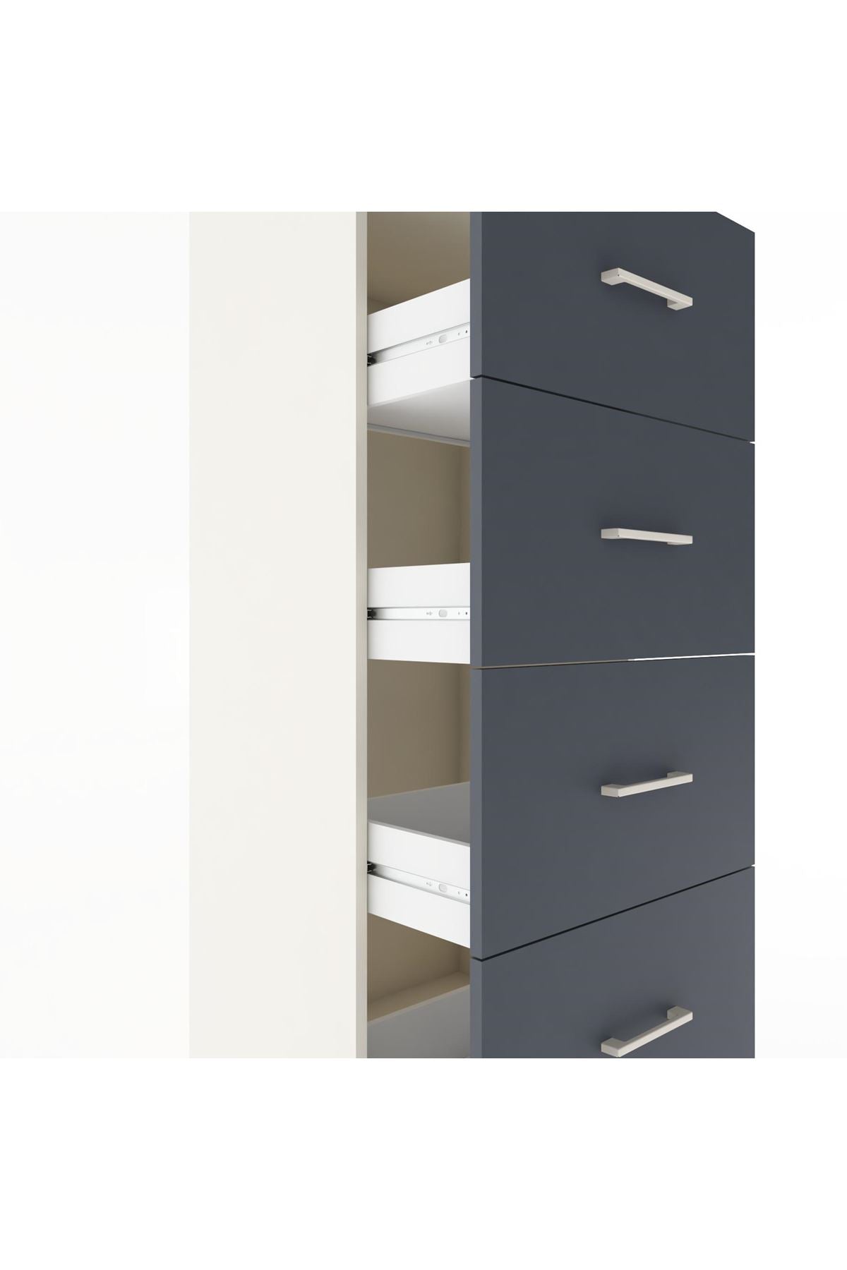 Hyperion Dolap Tek Raflı 4 Çekmeceli 60x44x182 - S56M052V2B