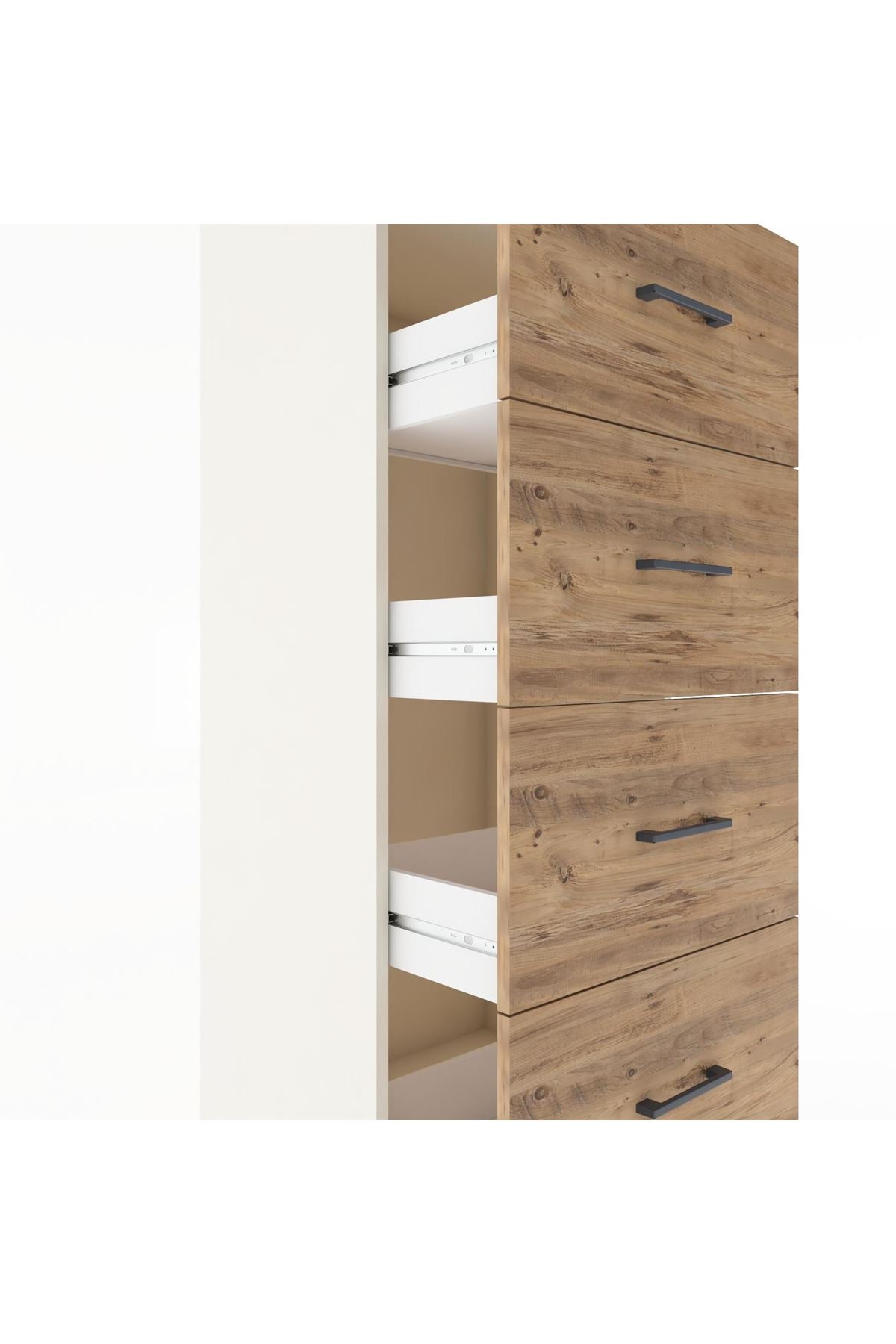 Hyperion Dolap Tek Raflı 4 Çekmeceli 60x44x182 - S56M052V3B