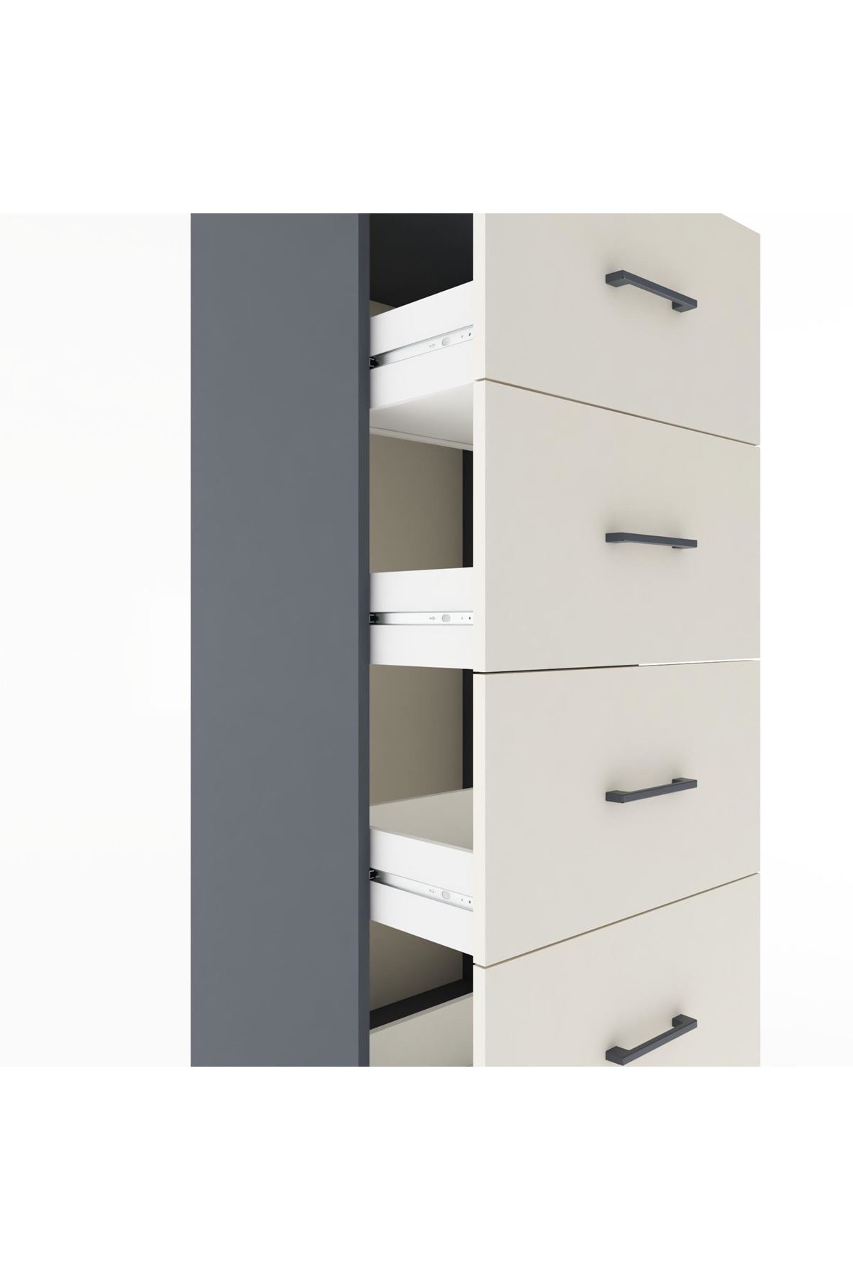 Hyperion Dolap Tek Raflı 4 Çekmeceli 60x44x182 - S56M052V4B
