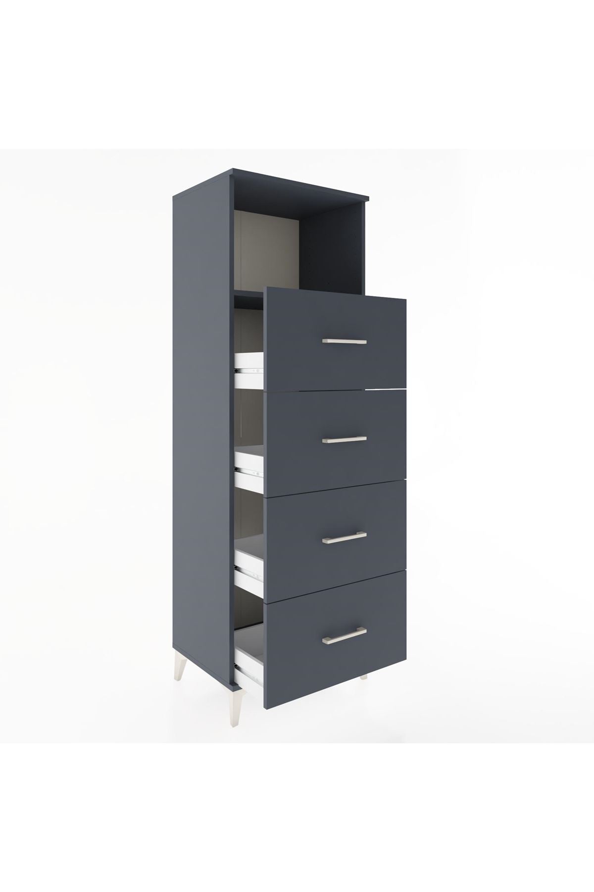 Hyperion Dolap Tek Raflı 4 Çekmeceli 60x44x182 - S56M052V5B