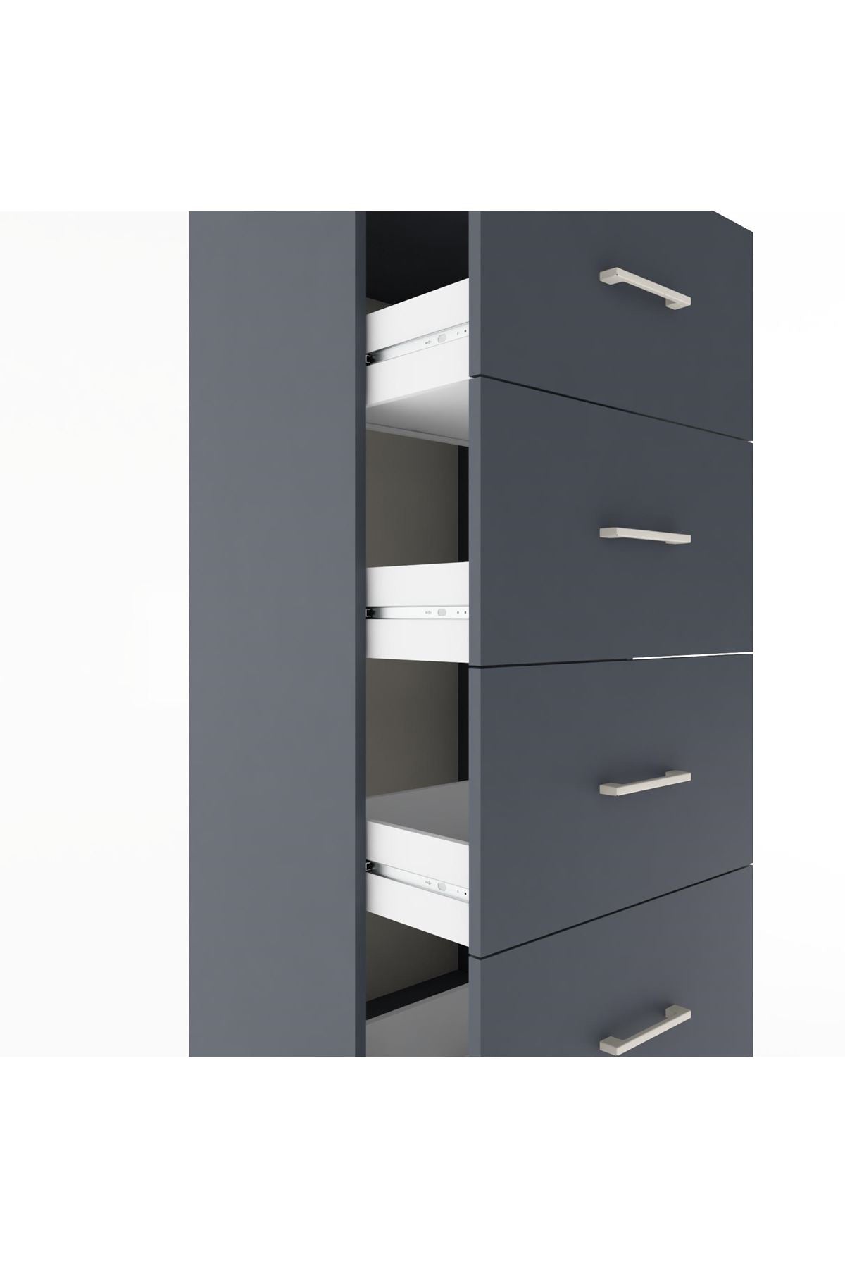 Hyperion Dolap Tek Raflı 4 Çekmeceli 60x44x182 - S56M052V5B