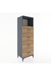 Hyperion Dolap Tek Raflı 4 Çekmeceli 60x44x182 - S56M052V6B