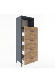 Hyperion Dolap Tek Raflı 4 Çekmeceli 60x44x182 - S56M052V6B