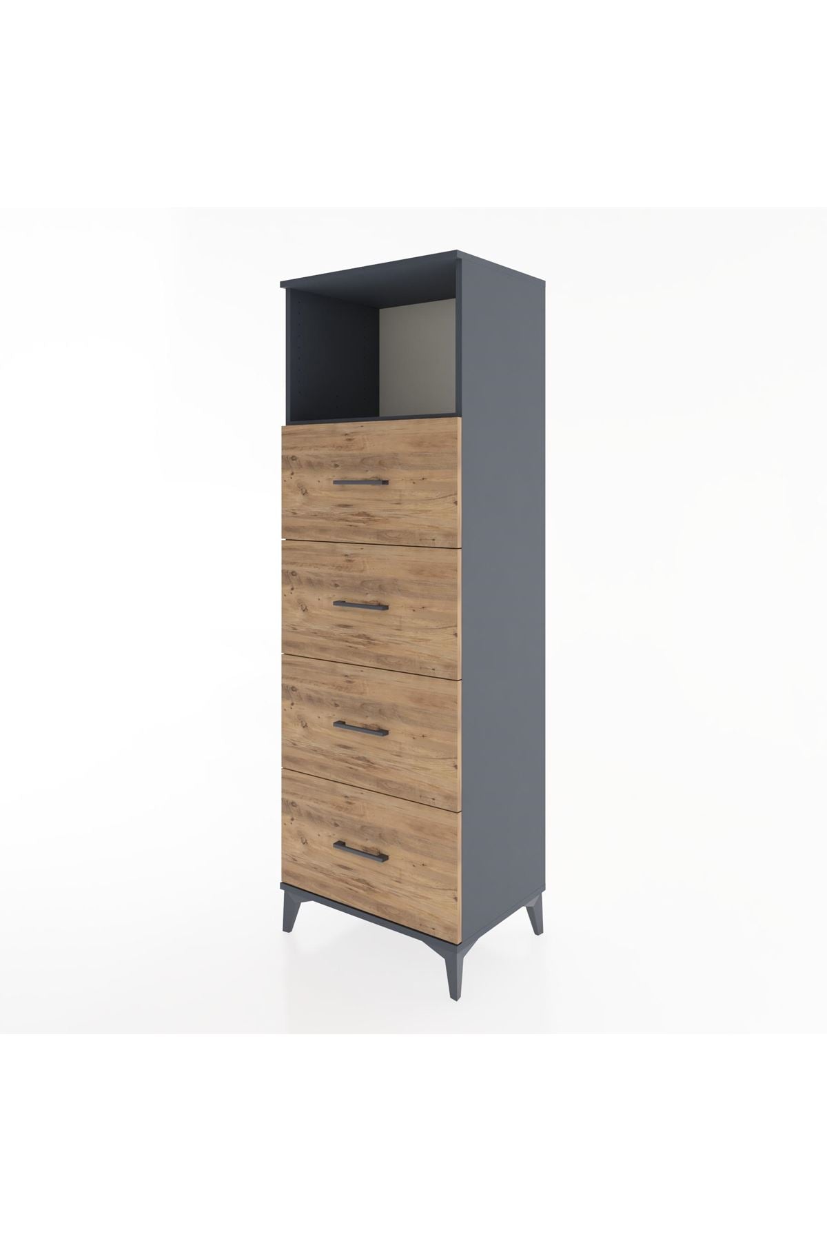 Hyperion Dolap Tek Raflı 4 Çekmeceli 60x44x182 - S56M052V6B