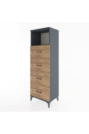 Hyperion Dolap Tek Raflı 4 Çekmeceli 60x44x182 - S56M052V6B
