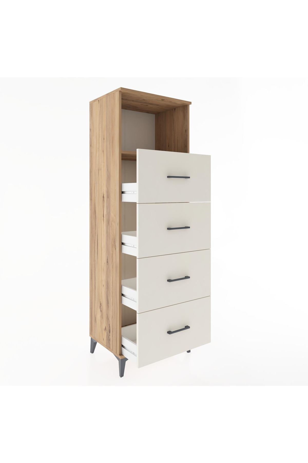 Hyperion Dolap Tek Raflı 4 Çekmeceli 60x44x182 - S56M052V7B