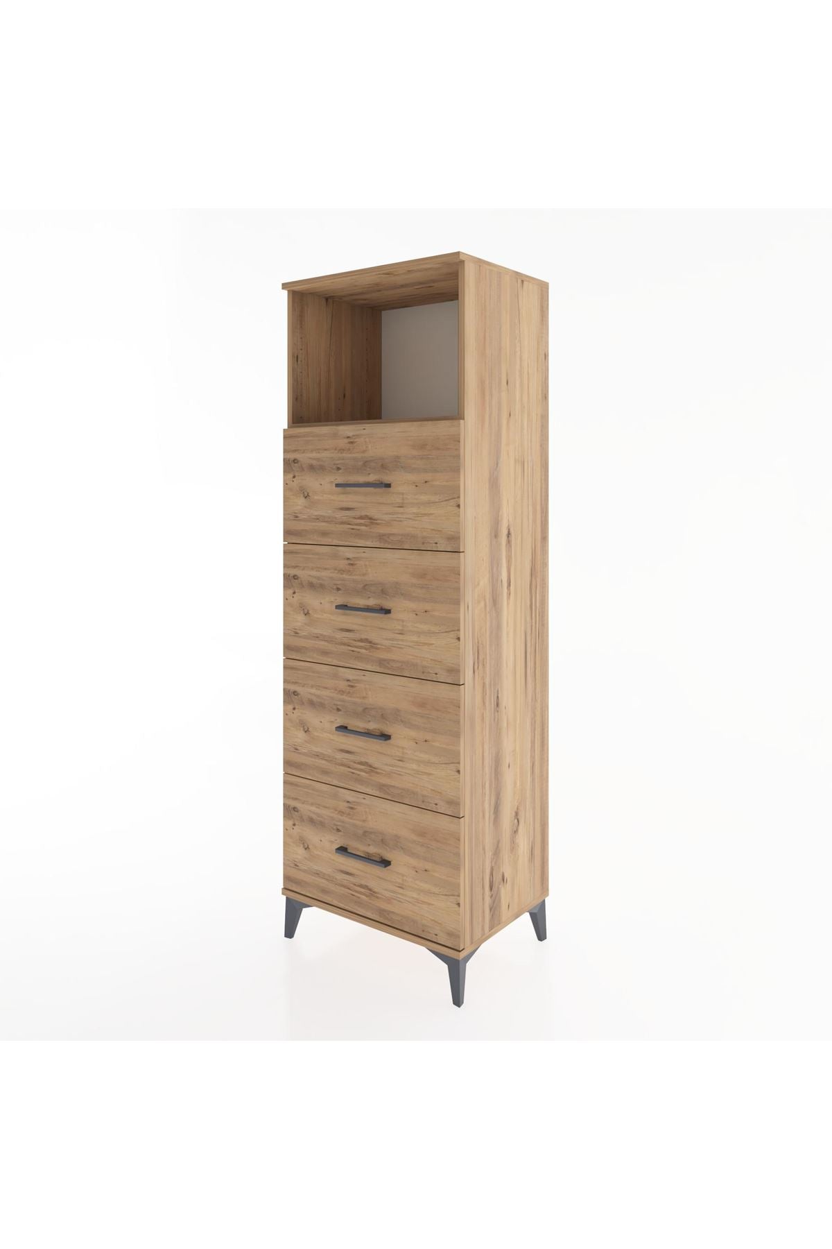 Hyperion Dolap Tek Raflı 4 Çekmeceli 60x44x182 - S56M052V9B