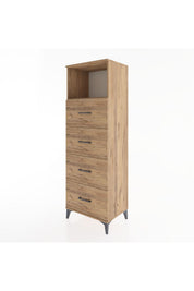 Hyperion Dolap Tek Raflı 4 Çekmeceli 60x44x182 - S56M052V9B