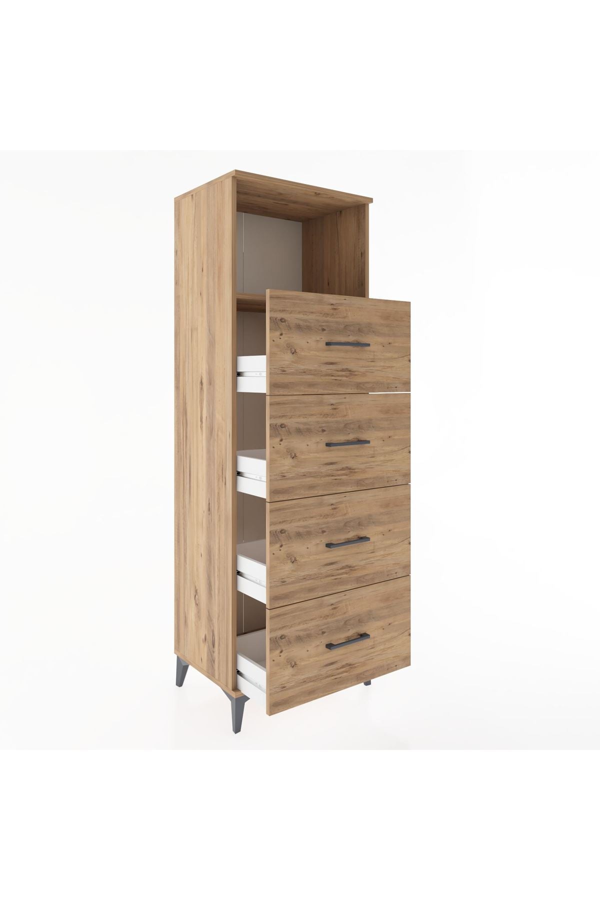 Hyperion Dolap Tek Raflı 4 Çekmeceli 60x44x182 - S56M052V9B