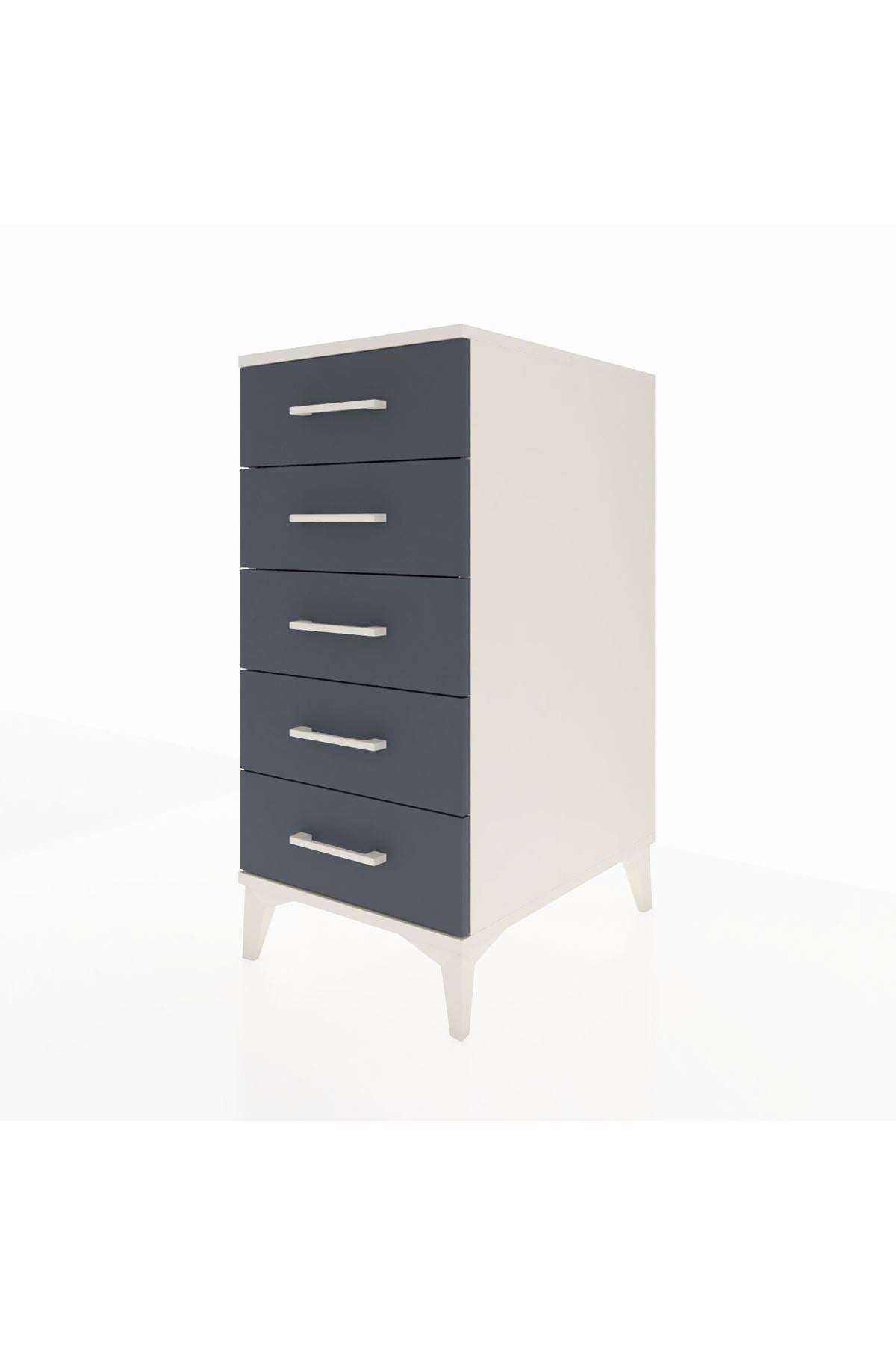 Kronos Komodin 5 Çekmeceli 44x59x96 Aytaşı-Antrasit