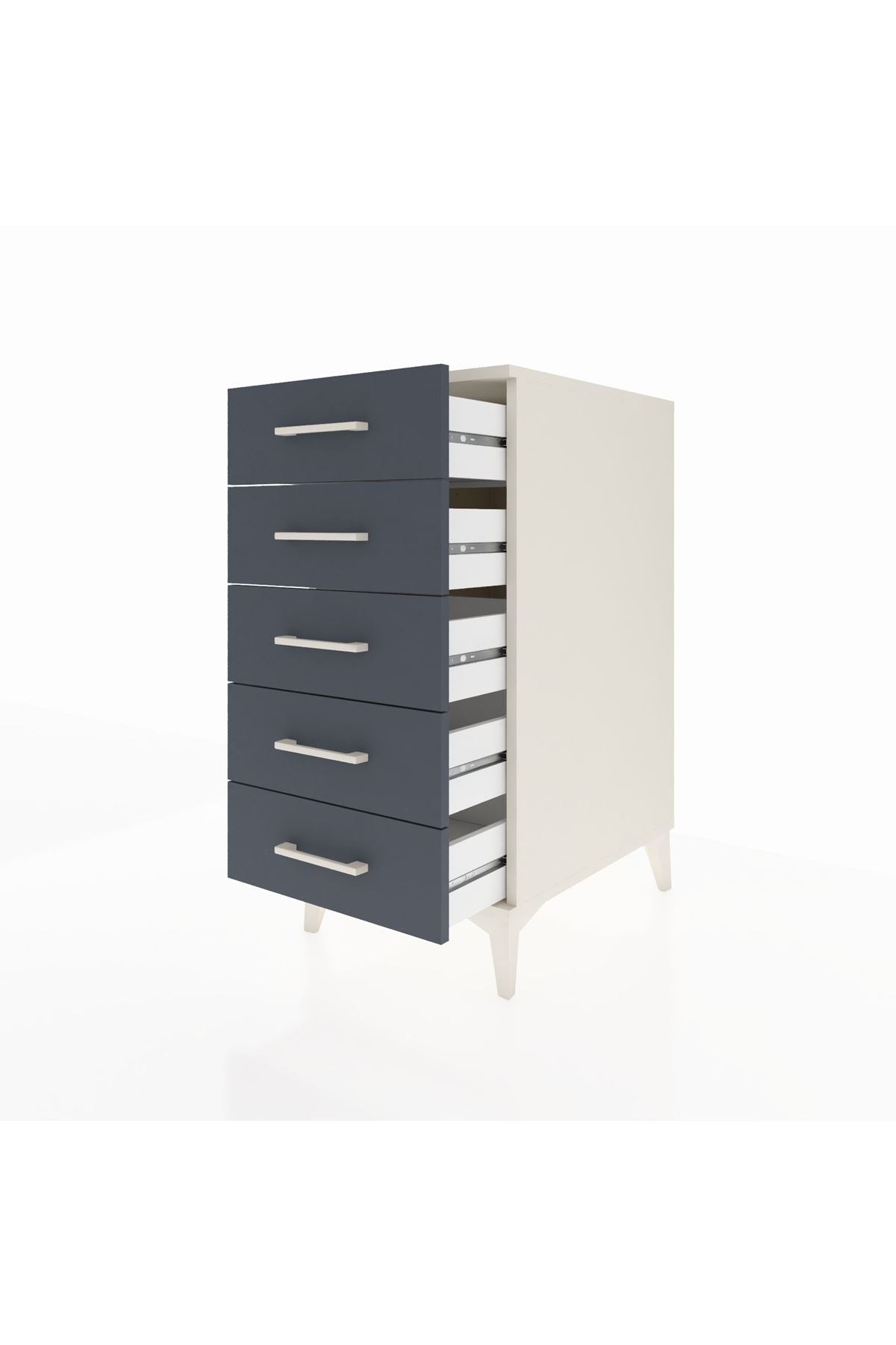 Kronos Komodin 5 Çekmeceli 44x59x96 Aytaşı-Antrasit
