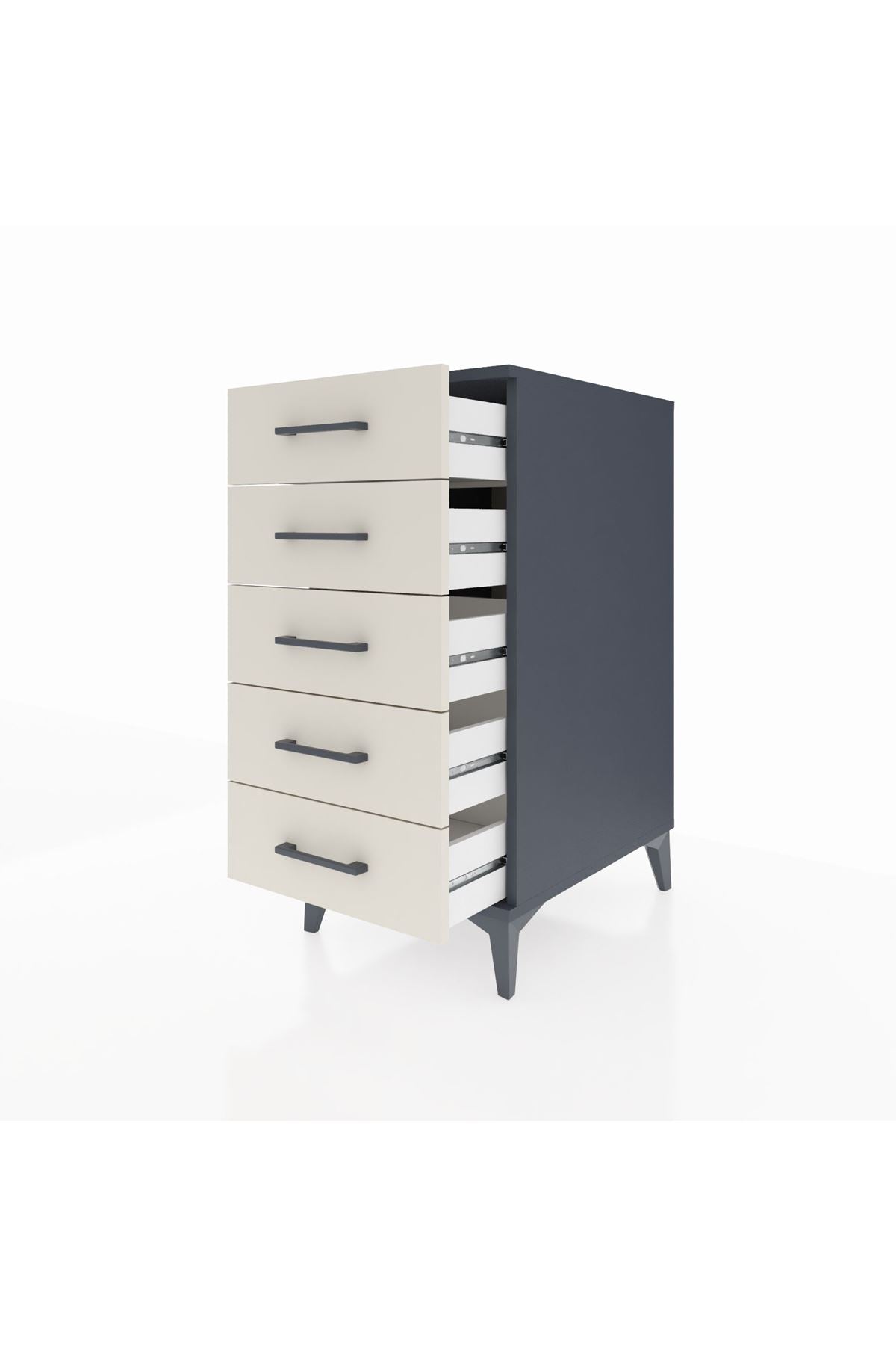 Kronos Komodin 5 Çekmeceli 44x59x96 Antrasit-Aytaşı