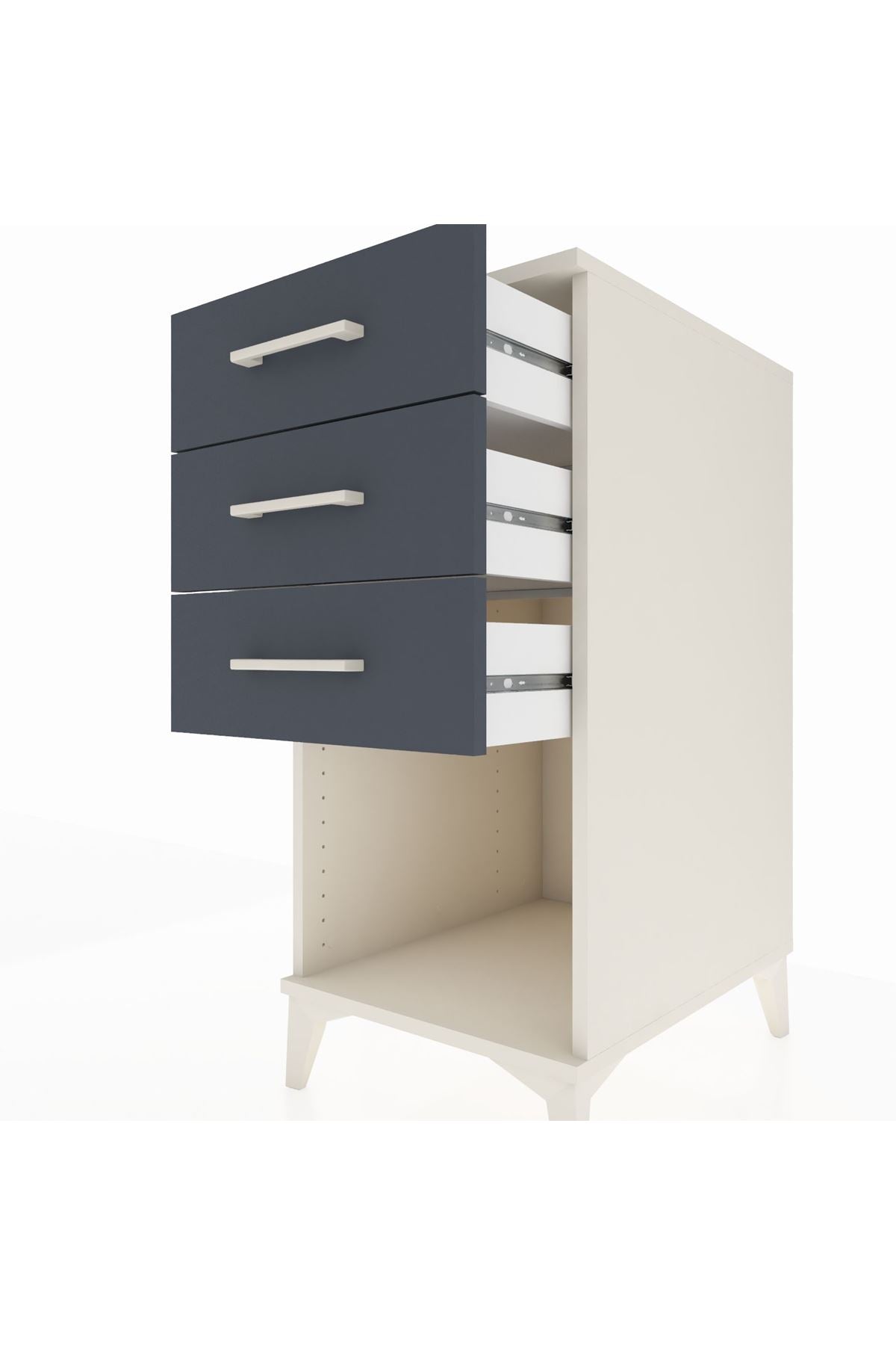 Kronos Komodin 3 Çekmeceli 44x59x96 Aytaşı-Antrasit