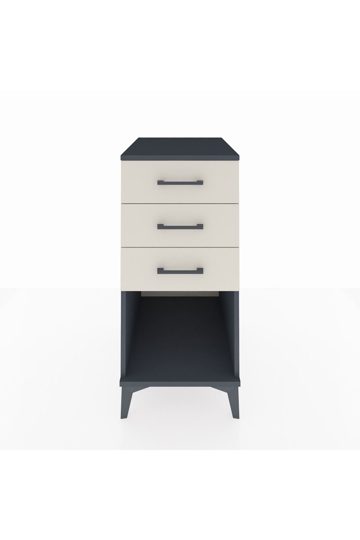 Kronos Komodin 3 Çekmeceli 44x59x96 Antrasit-Aytaşı