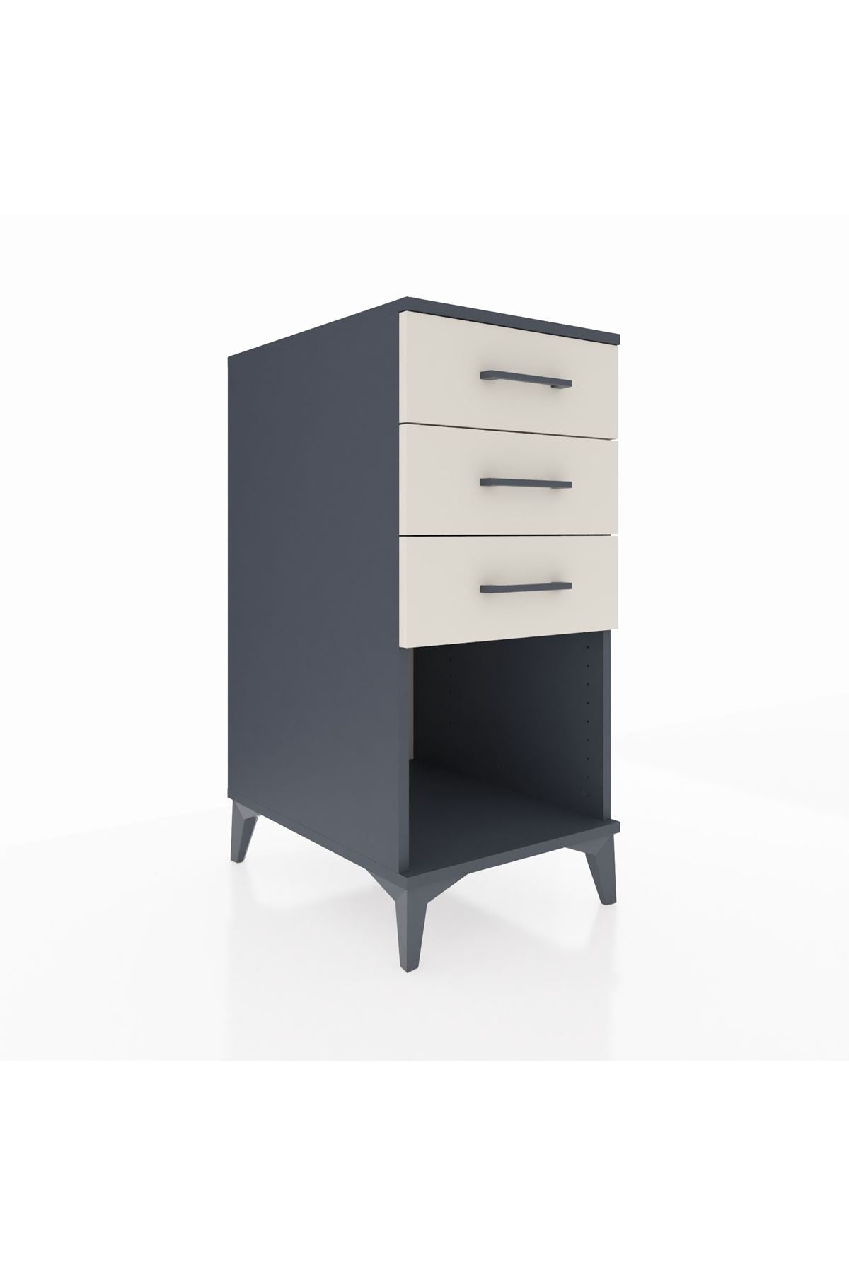 Kronos Komodin 3 Çekmeceli 44x59x96 Antrasit-Aytaşı