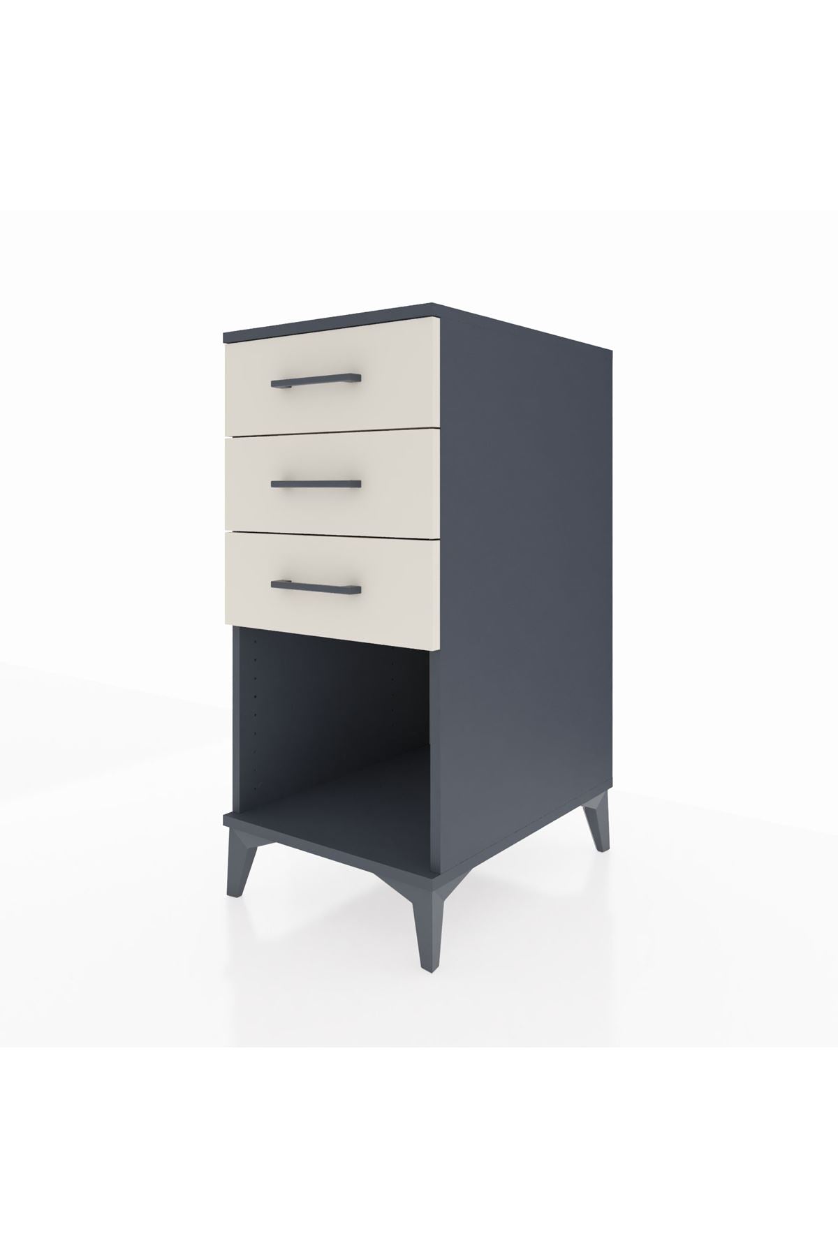Kronos Komodin 3 Çekmeceli 44x59x96 Antrasit-Aytaşı