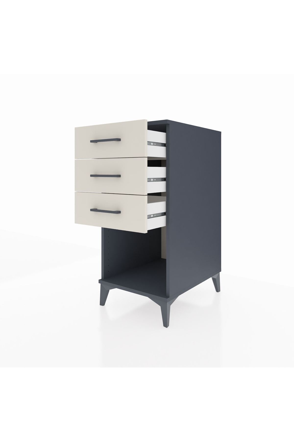 Kronos Komodin 3 Çekmeceli 44x59x96 Antrasit-Aytaşı