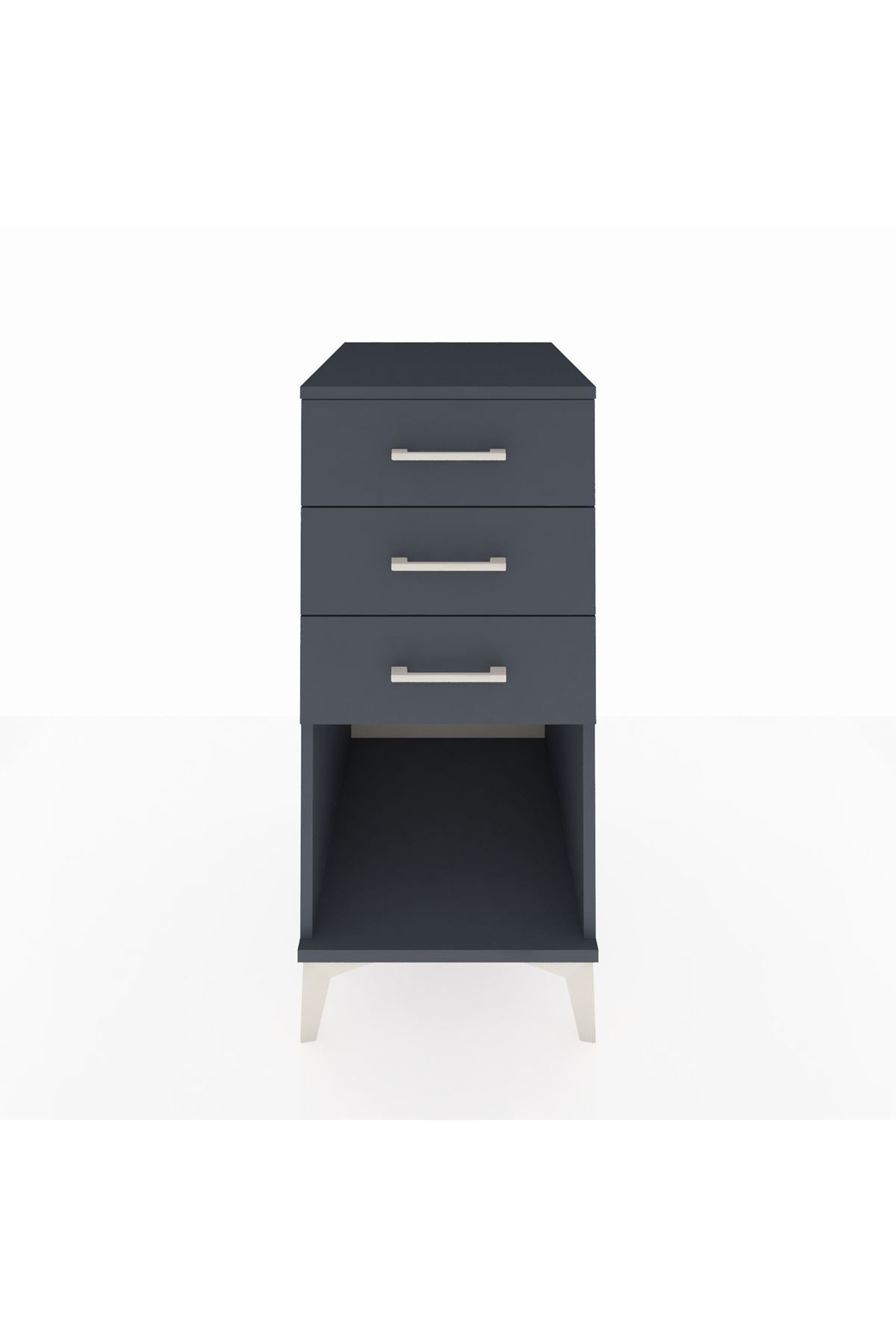 Kronos Komodin 3 Çekmeceli 44x59x96 Antrasit-Antrasit