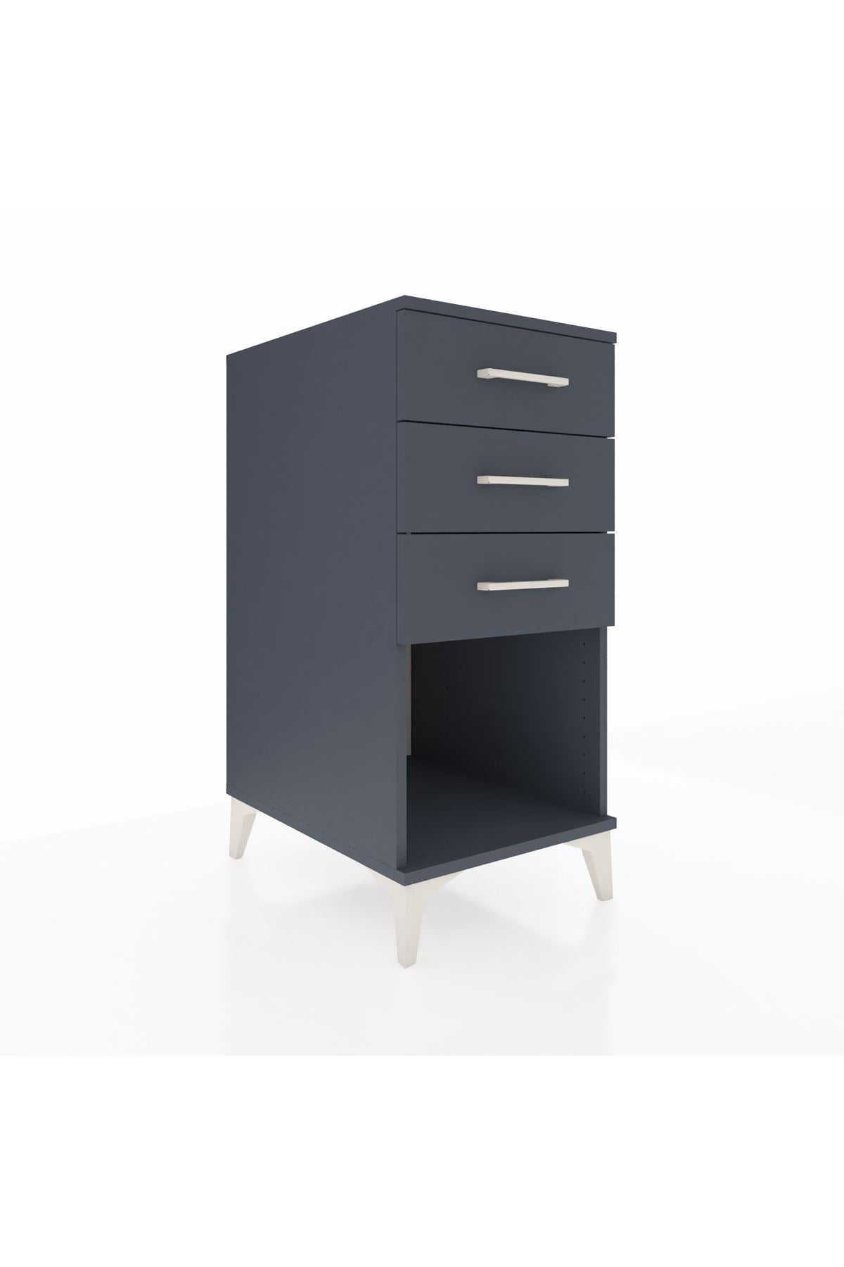 Kronos Komodin 3 Çekmeceli 44x59x96 Antrasit-Antrasit