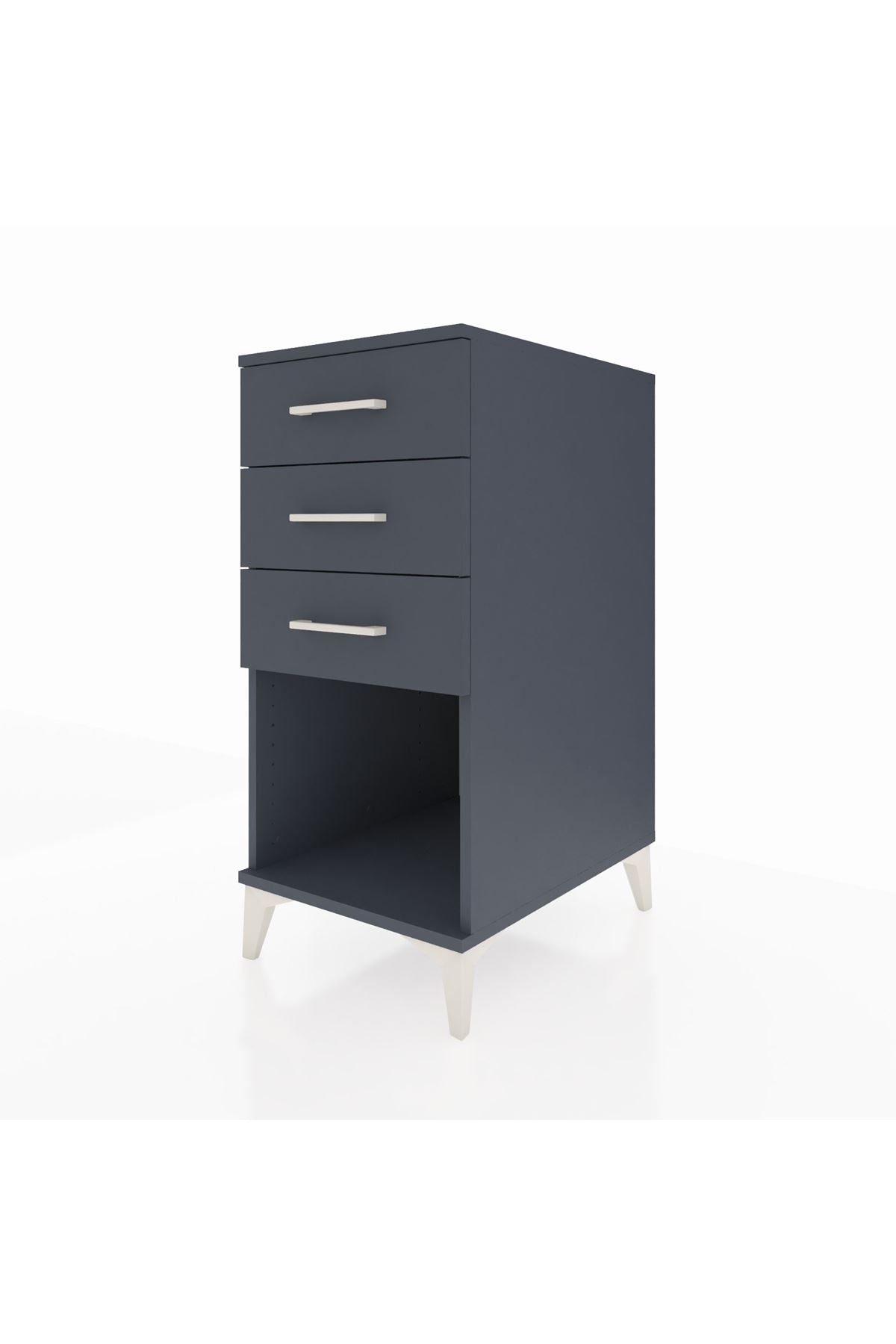 Kronos Komodin 3 Çekmeceli 44x59x96 Antrasit-Antrasit