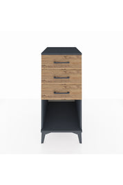 Kronos Komodin 3 Çekmeceli 44x59x96 Antrasit-Çam