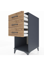 Kronos Komodin 3 Çekmeceli 44x59x96 Antrasit-Çam
