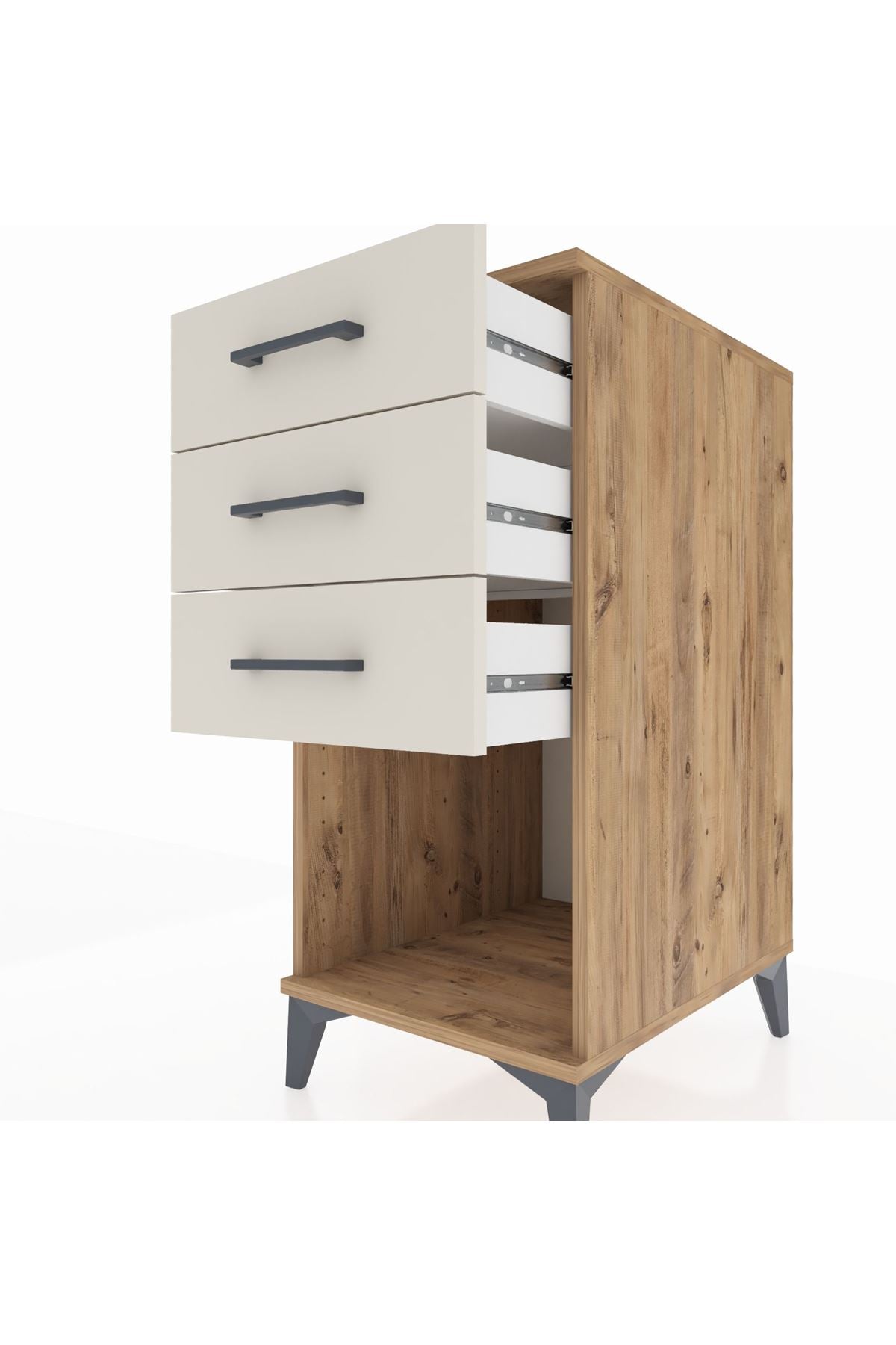 Kronos Komodin 3 Çekmeceli 44x59x96 Çam-Aytaşı