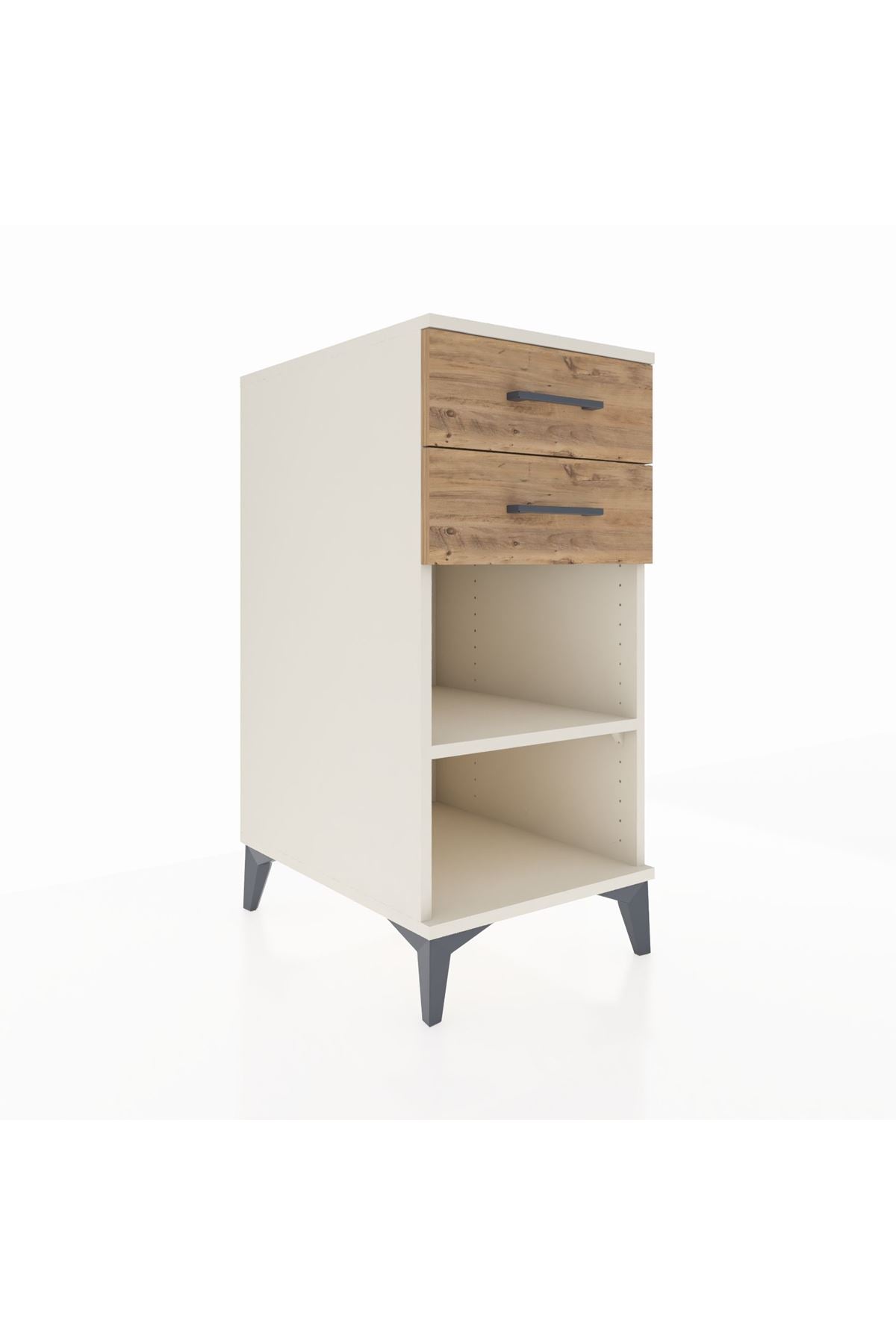 Kronos Komodin Tek Raflı 2 Çekmeceli 44x59x96 Aytaşı-Çam