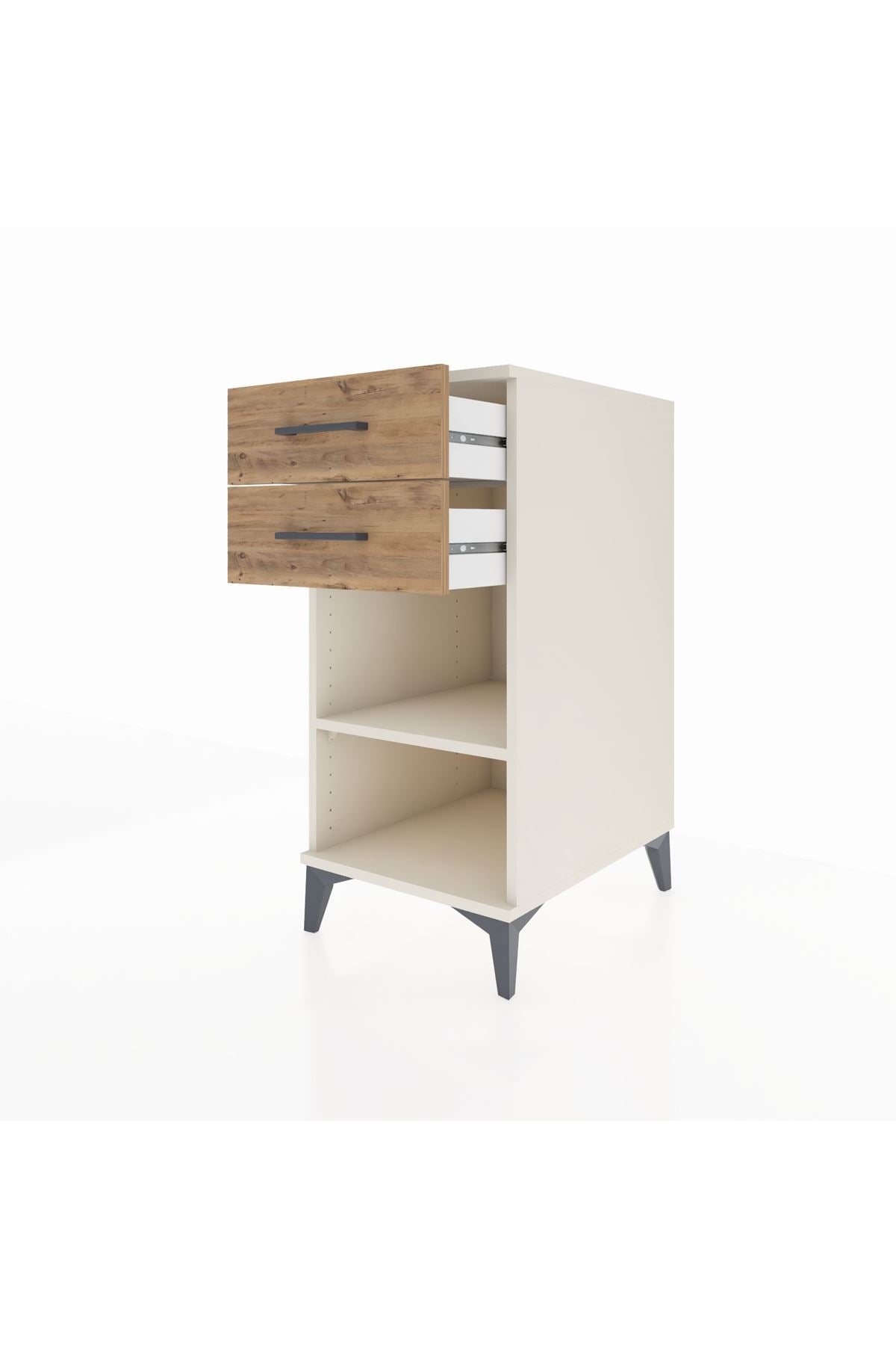 Kronos Komodin Tek Raflı 2 Çekmeceli 44x59x96 Aytaşı-Çam