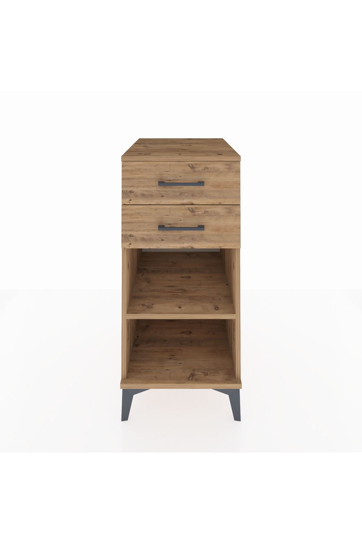 Kronos Komodin Tek Raflı 2 Çekmeceli 44x59x96 Çam-Çam