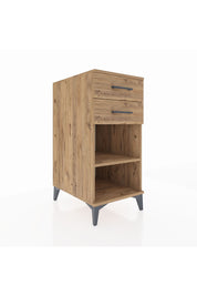 Kronos Komodin Tek Raflı 2 Çekmeceli 44x59x96 Çam-Çam