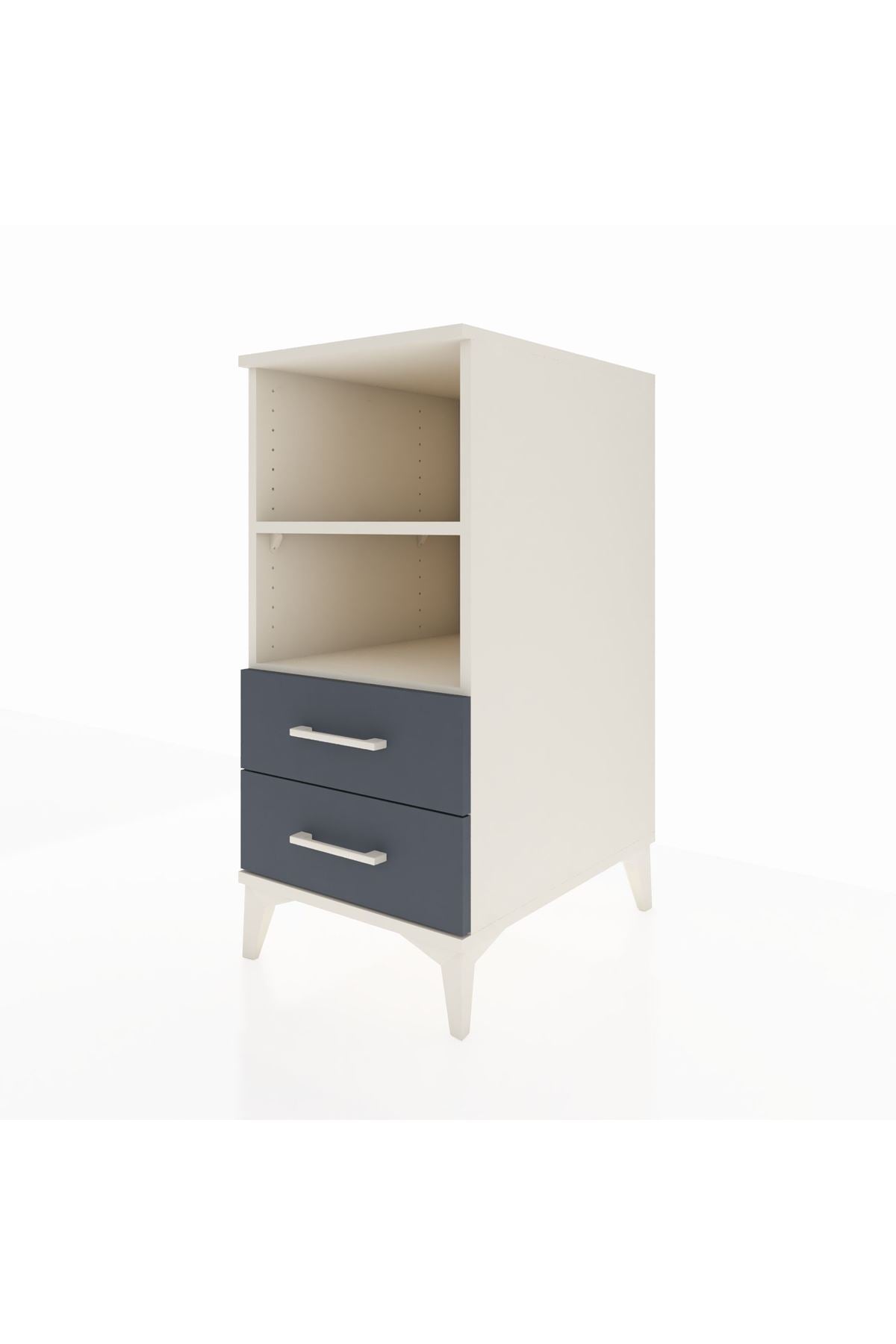 Kronos Komodin 2 Raflı 2 Çekmeceli 44x59x96 Aytaşı-Antrasit