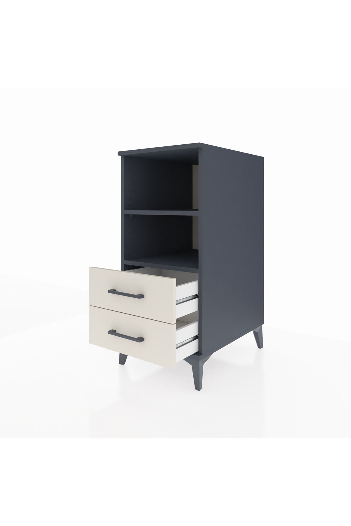 Kronos Komodin 2 Raflı 2 Çekmeceli 44x59x96 Antrasit-Aytaşı