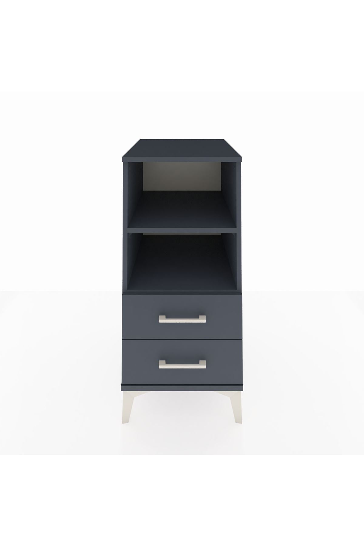 Kronos Komodin 2 Raflı 2 Çekmeceli 44x59x96 Antrasit-Antrasit