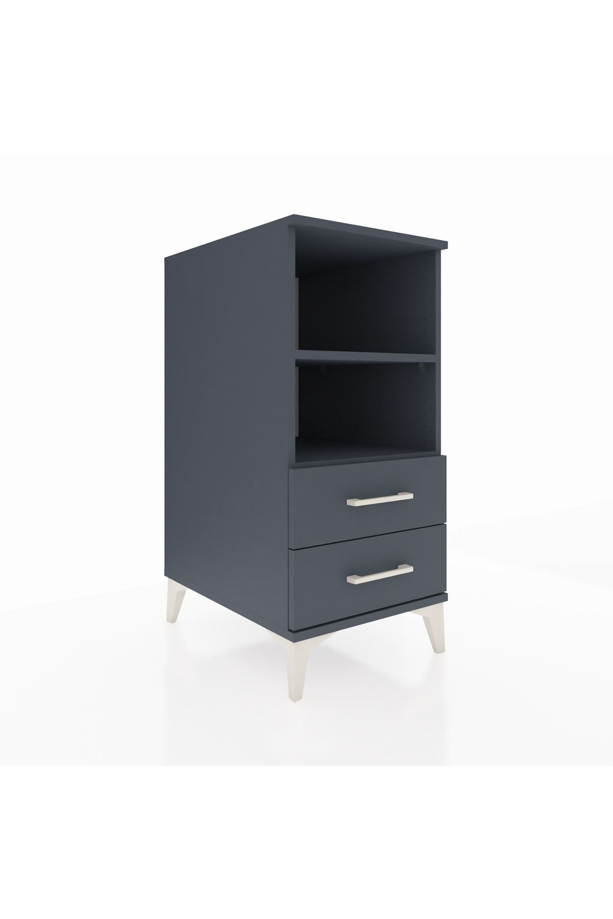 Kronos Komodin 2 Raflı 2 Çekmeceli 44x59x96 Antrasit-Antrasit