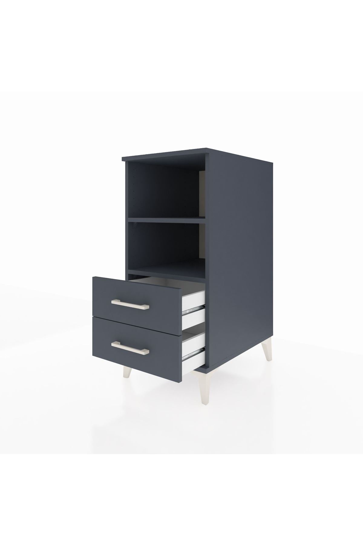 Kronos Komodin 2 Raflı 2 Çekmeceli 44x59x96 Antrasit-Antrasit