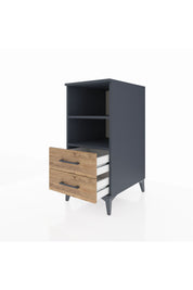 Kronos Komodin 2 Raflı 2 Çekmeceli 44x59x96 Antrasit-Çam