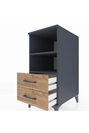 Kronos Komodin 2 Raflı 2 Çekmeceli 44x59x96 Antrasit-Çam
