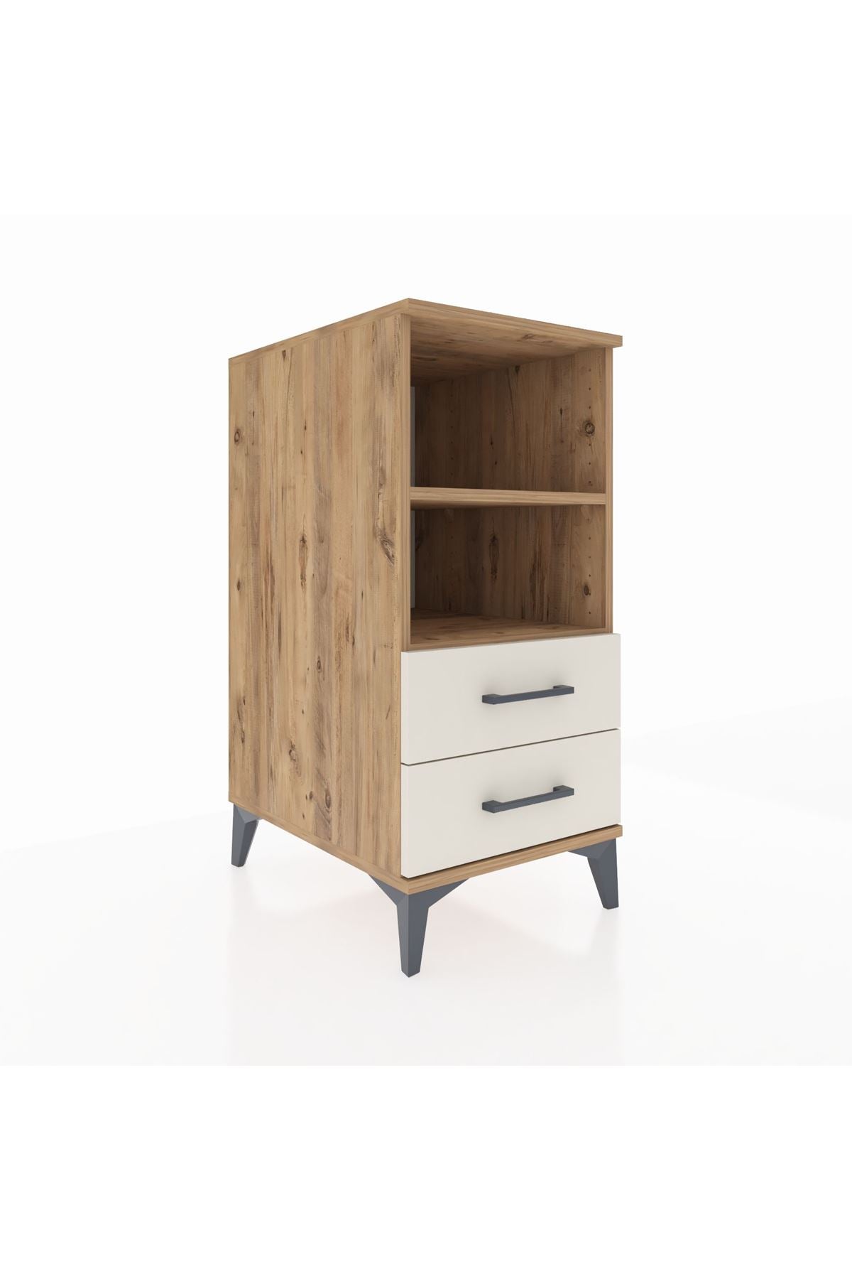 Kronos Komodin 2 Raflı 2 Çekmeceli 44x59x96 Çam-Aytaşı