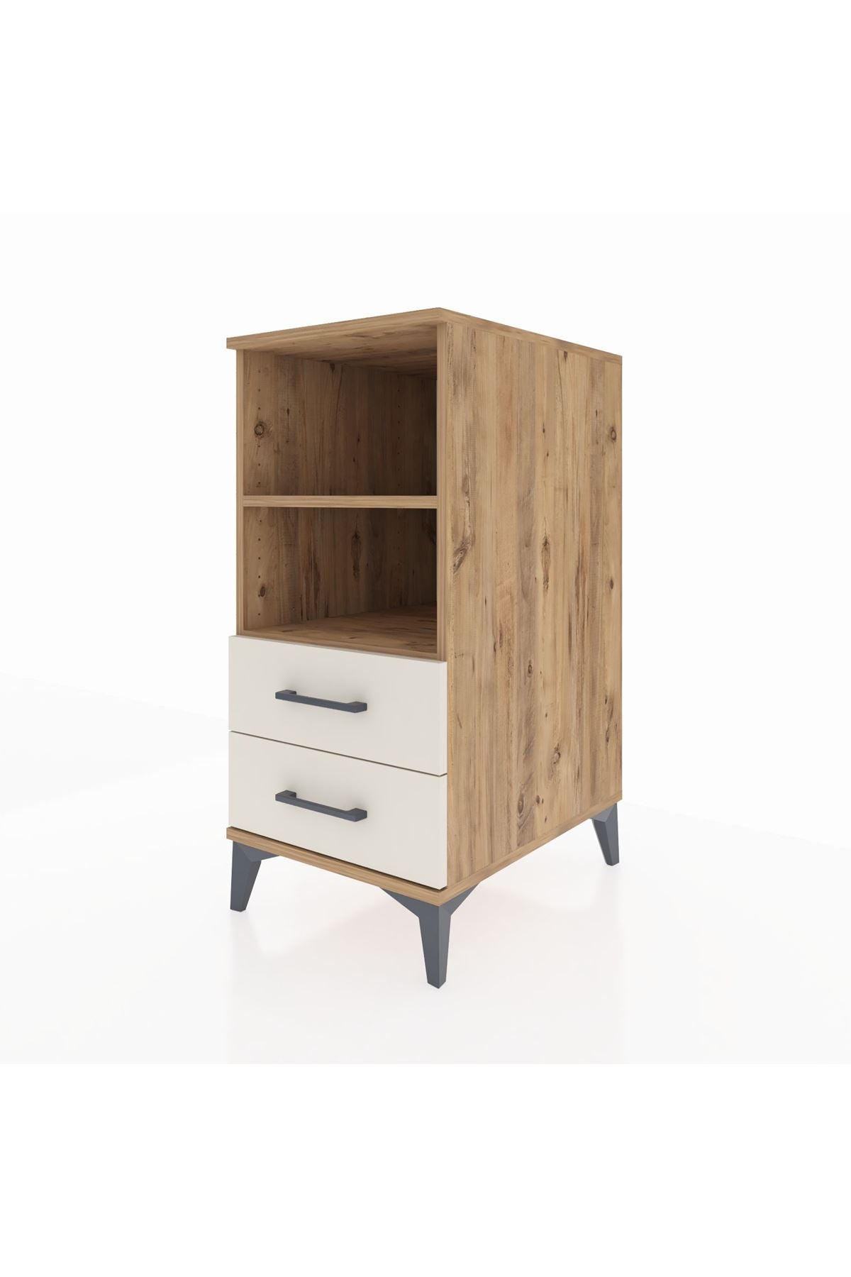 Kronos Komodin 2 Raflı 2 Çekmeceli 44x59x96 Çam-Aytaşı