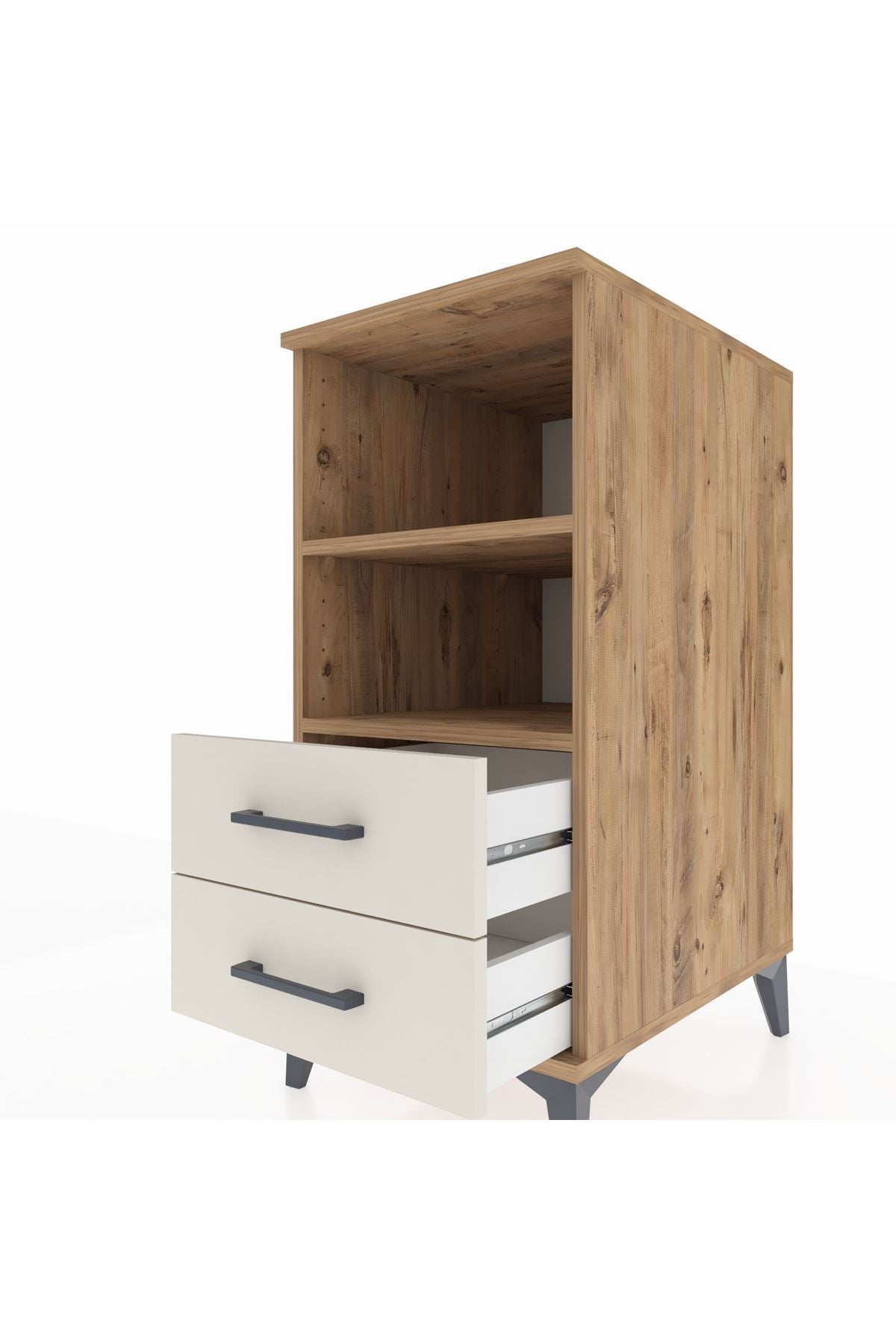 Kronos Komodin 2 Raflı 2 Çekmeceli 44x59x96 Çam-Aytaşı