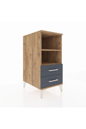 Kronos Komodin 2 Raflı 2 Çekmeceli 44x59x96 Çam-Antrasit