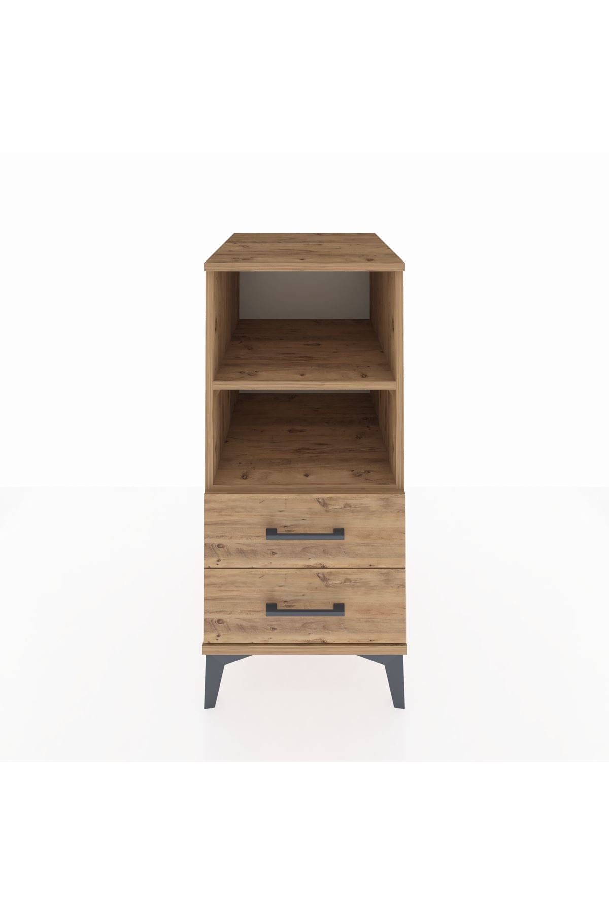 Kronos Komodin 2 Raflı 2 Çekmeceli 44x59x96 Çam-Çam