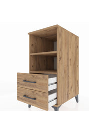 Kronos Komodin 2 Raflı 2 Çekmeceli 44x59x96 Çam-Çam