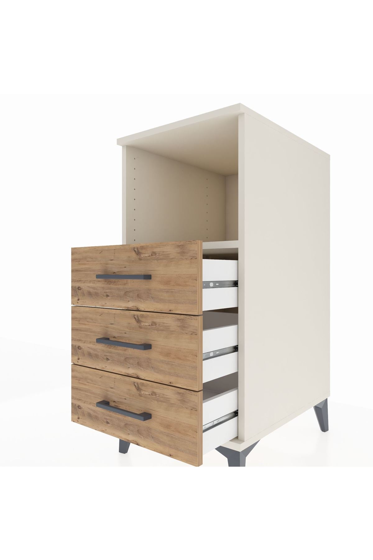 Kronos Komodin Tek Raflı 3 Çekmeceli 44x59x96 Aytaşı-Çam