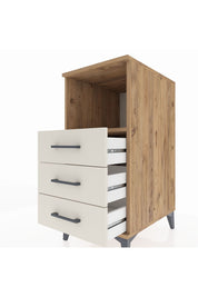 Kronos Komodin Tek Raflı 3 Çekmeceli 44x59x96 Çam-Aytaşı